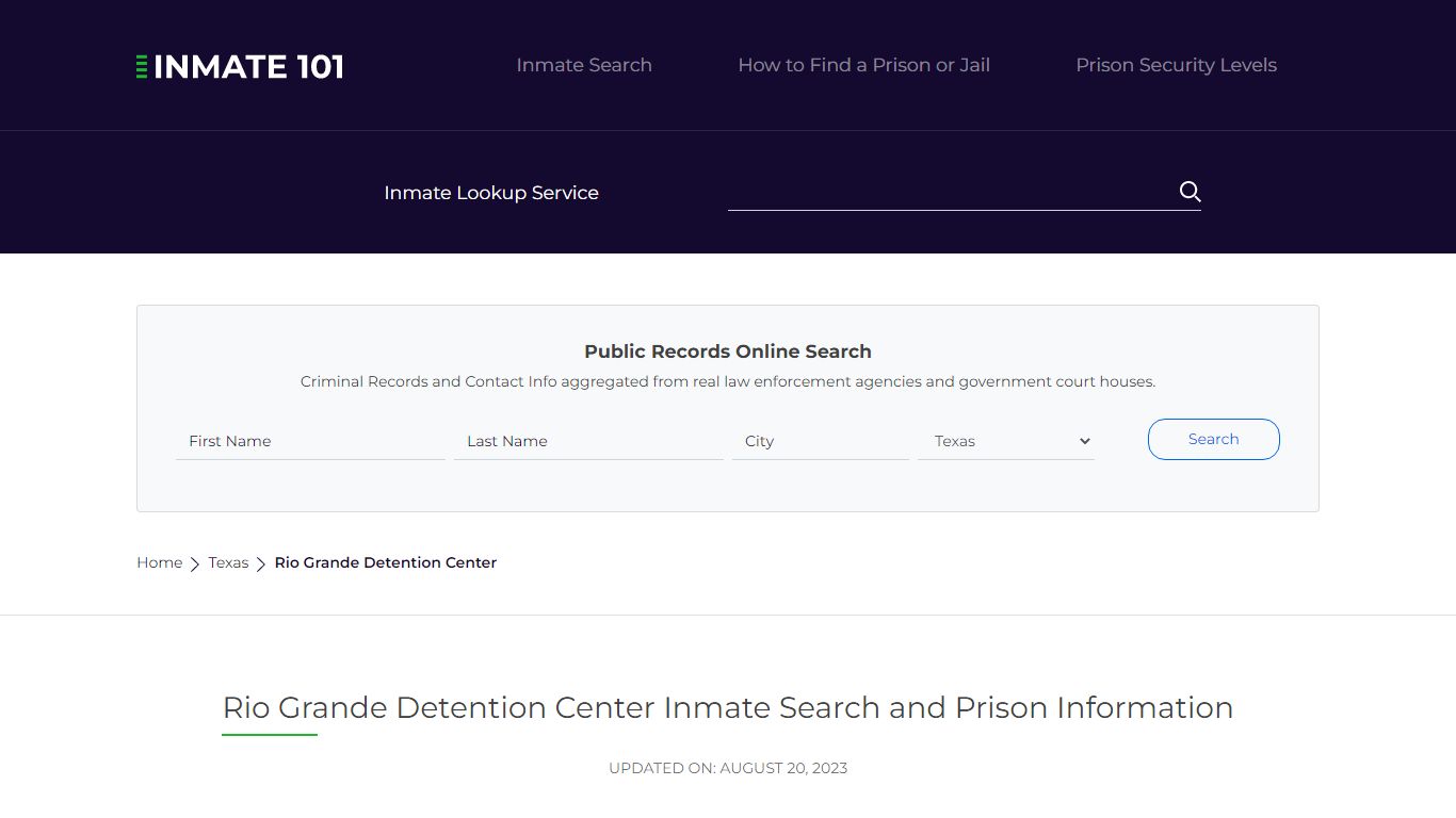 Rio Grande Detention Center Inmate Search, Visitation, Phone no ...