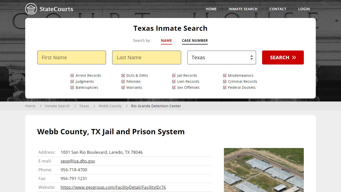 Rio Grande Detention Center Inmate Records Search, Texas - StateCourts